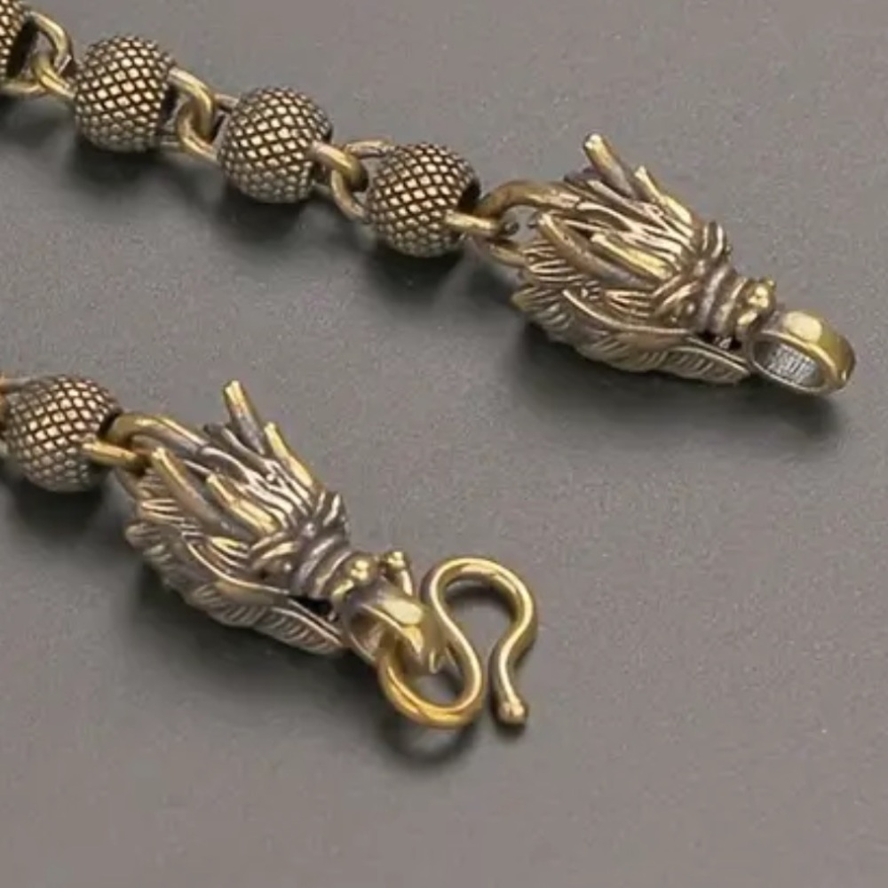 Brass dragon bracelet